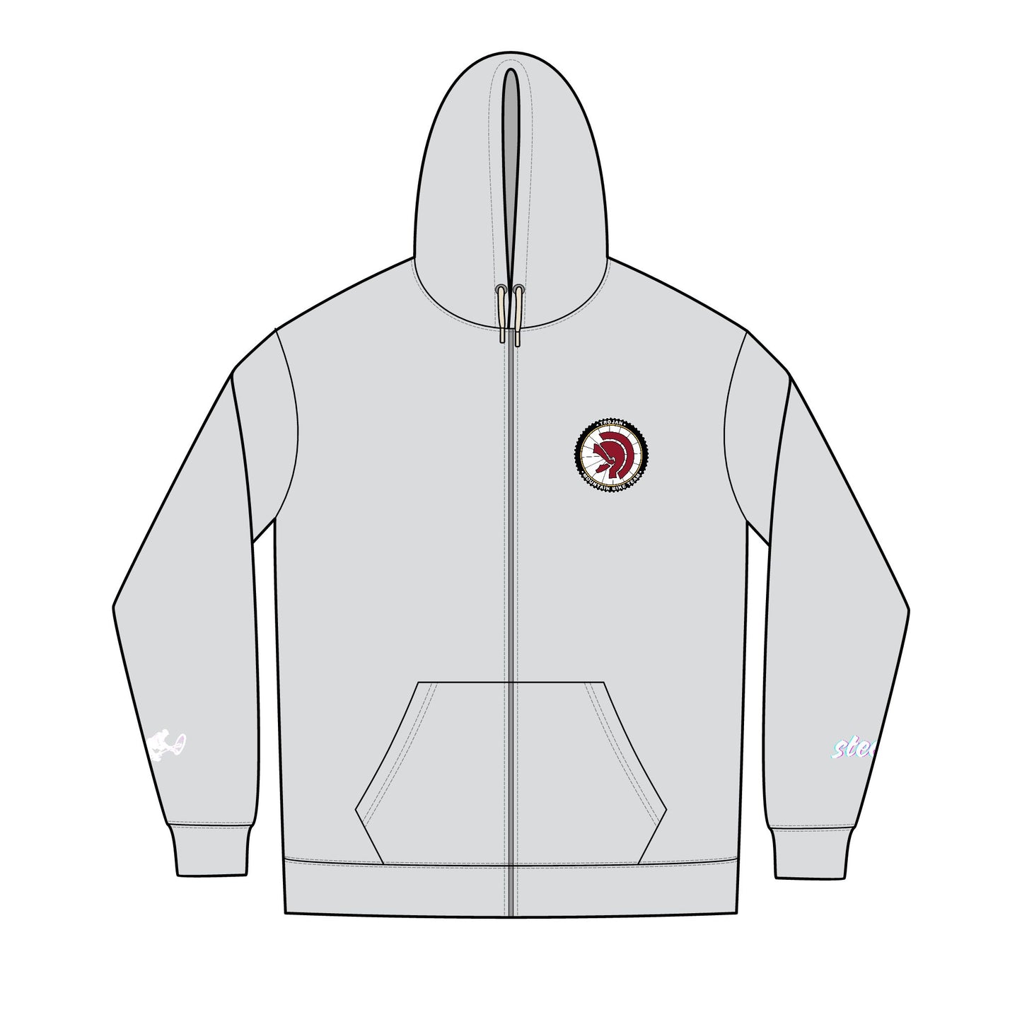Trojan MTB - Re-Fleece™ Full-Zip Hoodie - Cozy, Sporty, and Stylish, Perfect for Cycling, Outdoor Activities, or Casual Wear
