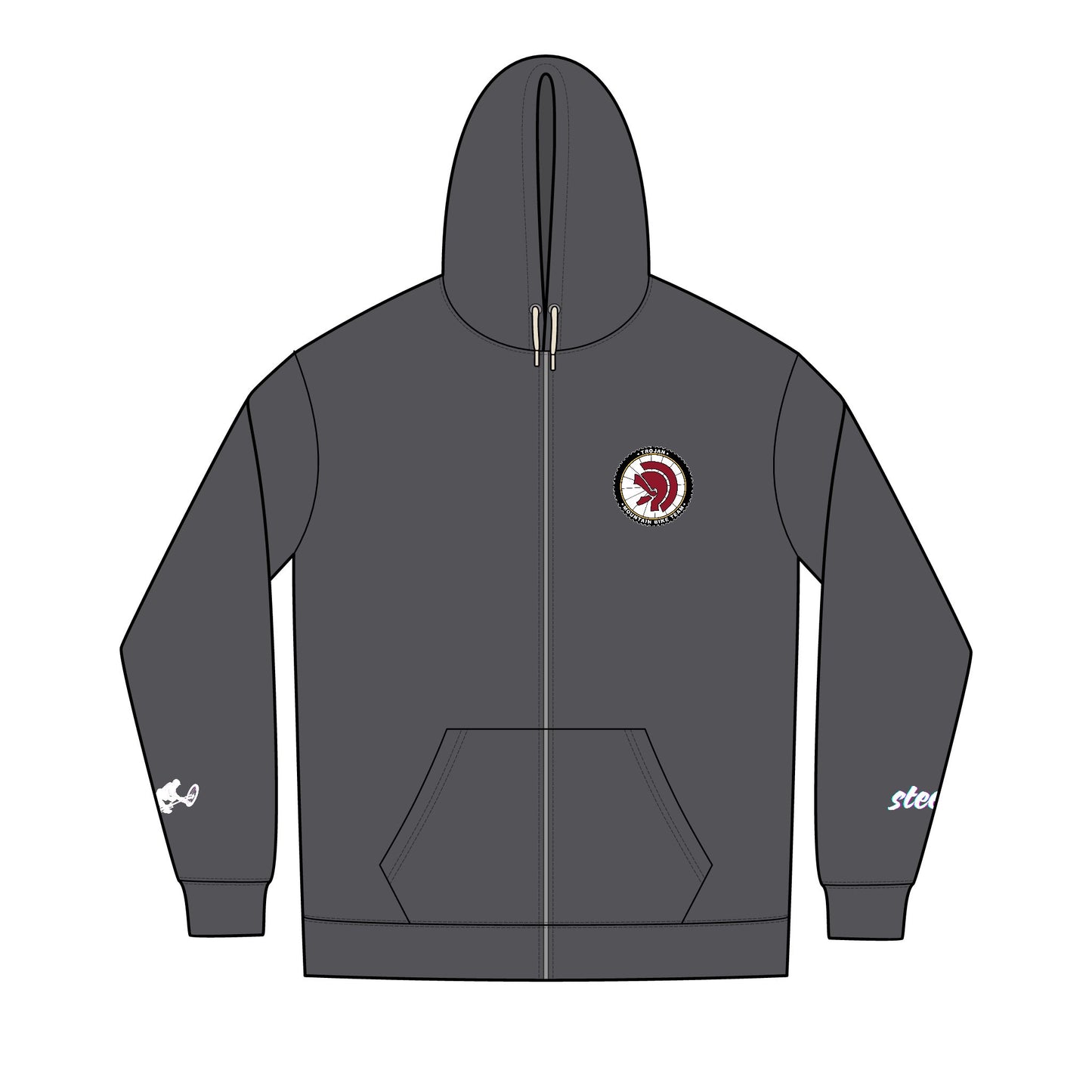 Trojan MTB - Re-Fleece™ Full-Zip Hoodie - Cozy, Sporty, and Stylish, Perfect for Cycling, Outdoor Activities, or Casual Wear