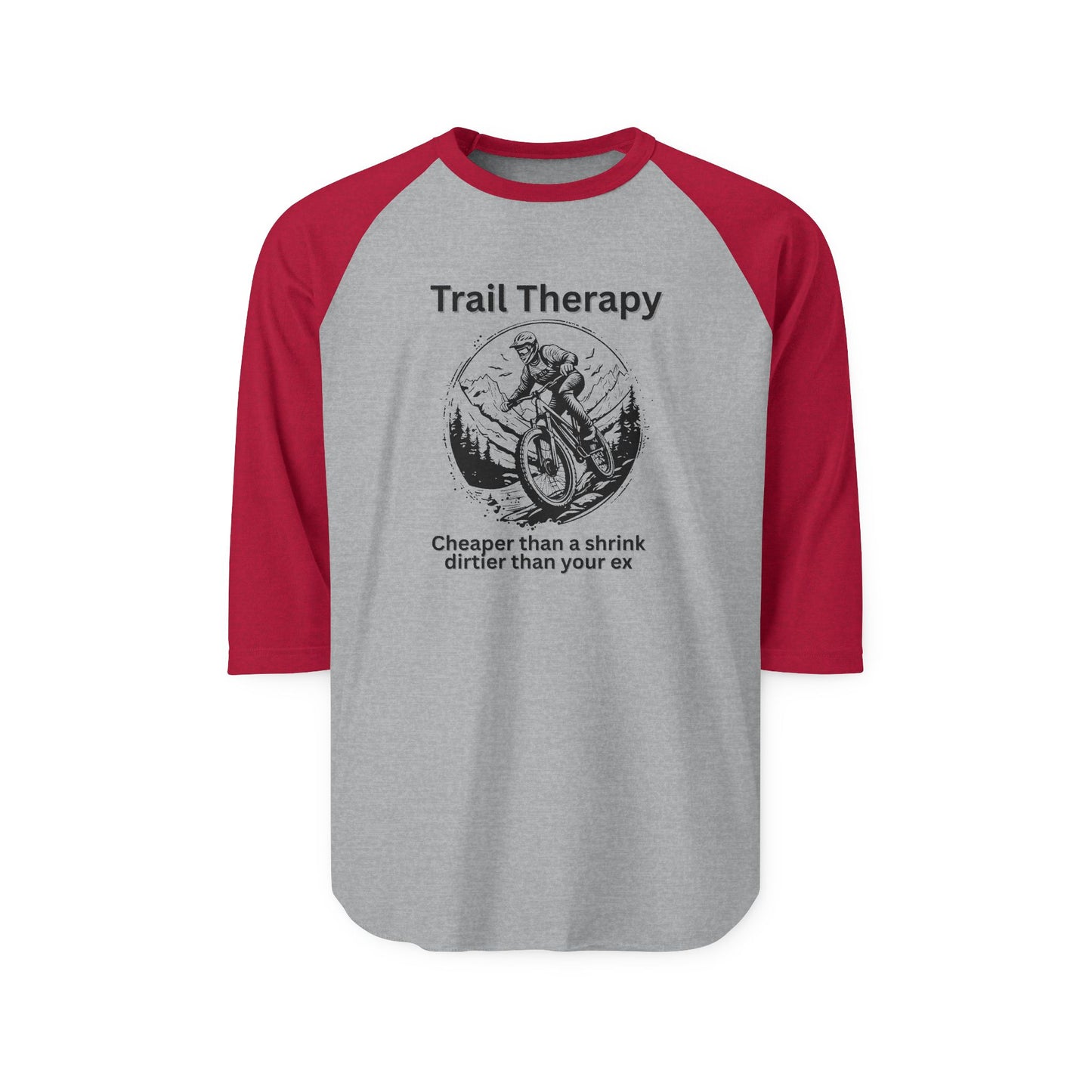 Trail Therapy - Raglan Shirt, Funny Sports Tee, Casual Wear, Gift for Klunkers