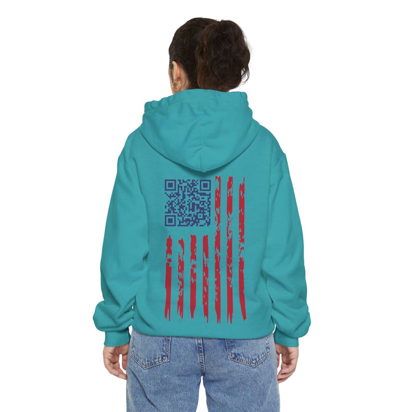 We the People - Easter-egg QR Code Trump Dance - Unisex Garment-Dyed Hoodie, Casual Wear, Gift for Freedom Lovers, Cozy Sweatshirt, Everyday Comfort