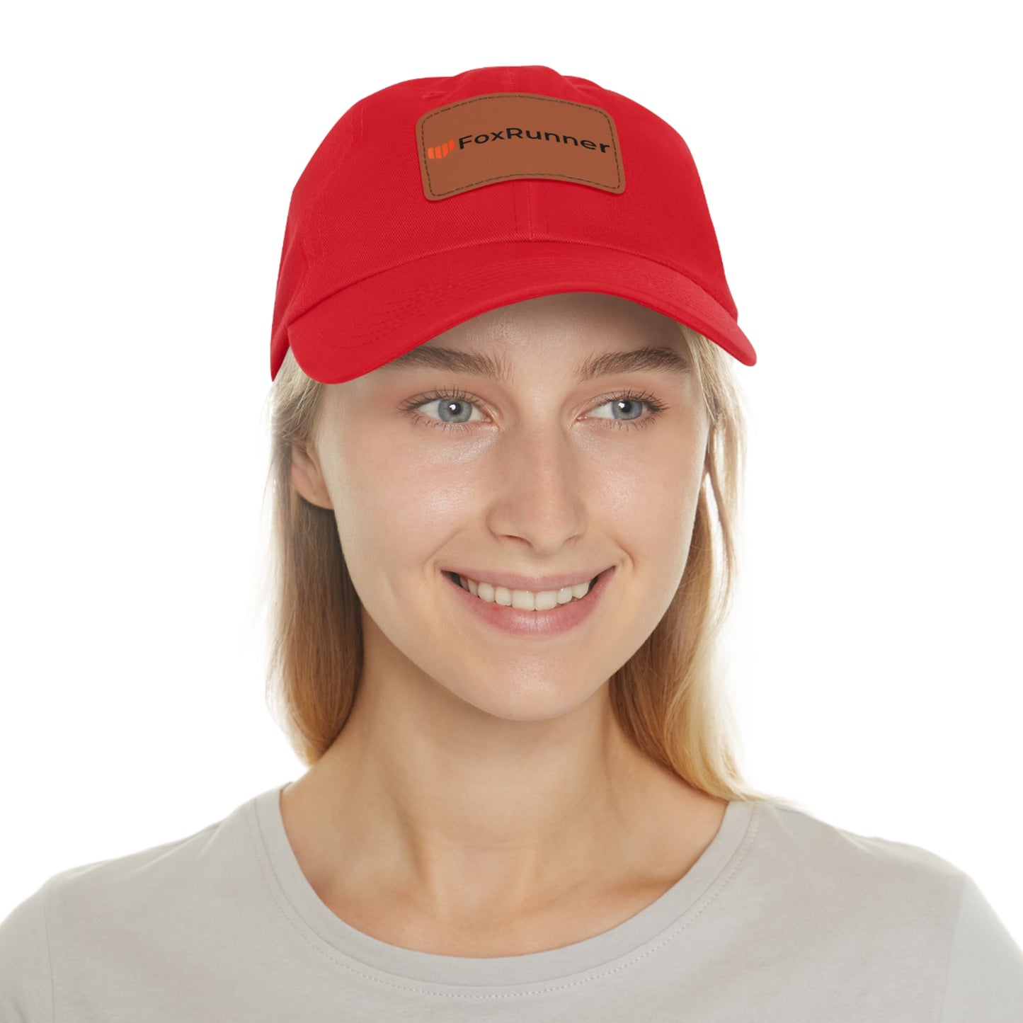 FoxRunner Leather Patch Hat — Casual Adjustable Baseball Cap