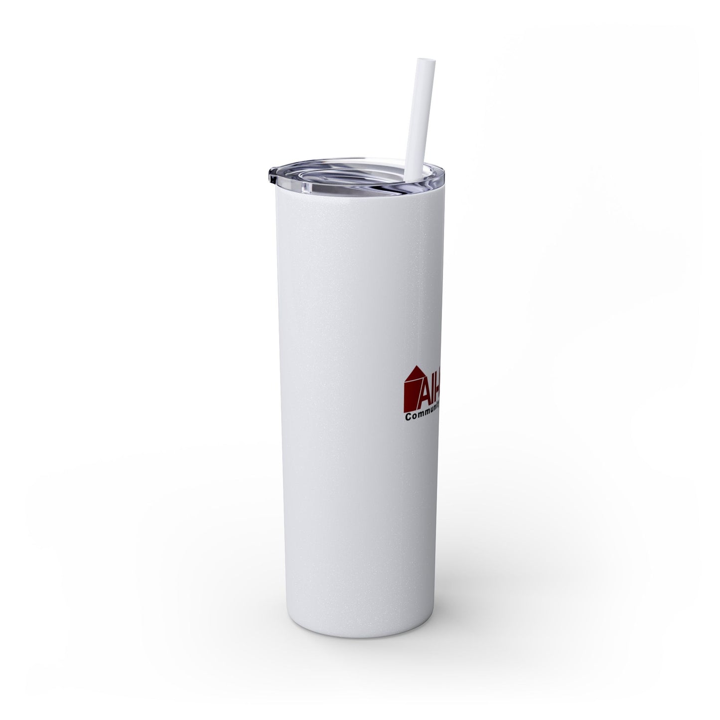 Skinny 20oz Tumbler with Straw — All-In-One Community Management Logo One sided