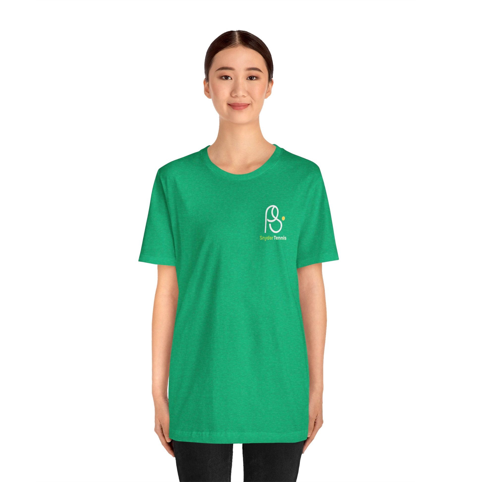 Size chart for Bella Canvas 3001 tee showing imperial and metric measurements for all sizes