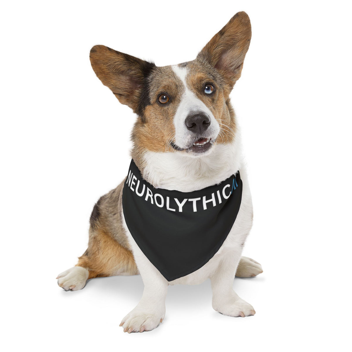 Pet Bandana — 'NEUROLYTHICAI' Black Logo Dog & Cat Collar Accessory