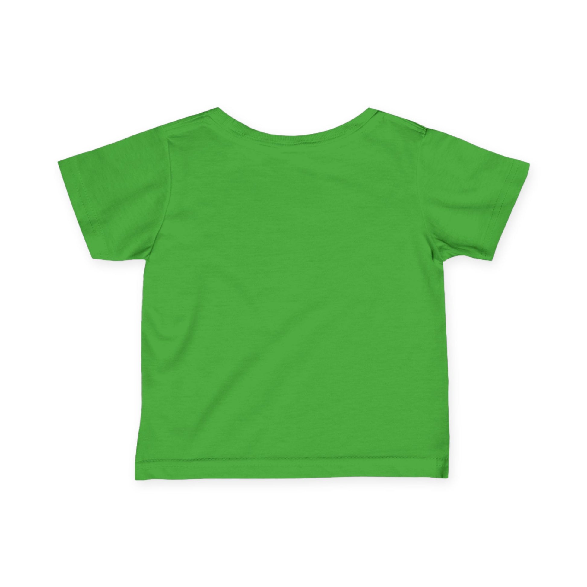 Bright green 'Mountain Biker in training' infant tee - back view