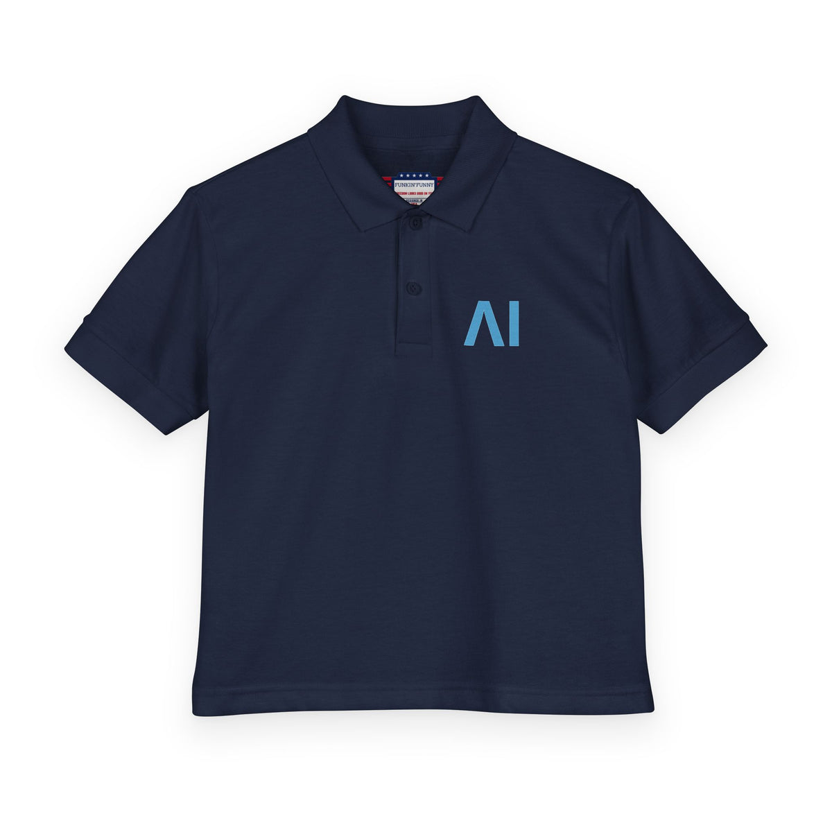 NeurolythicAI Youth Polo Shirt — Black Kids' Tech Logo Polo