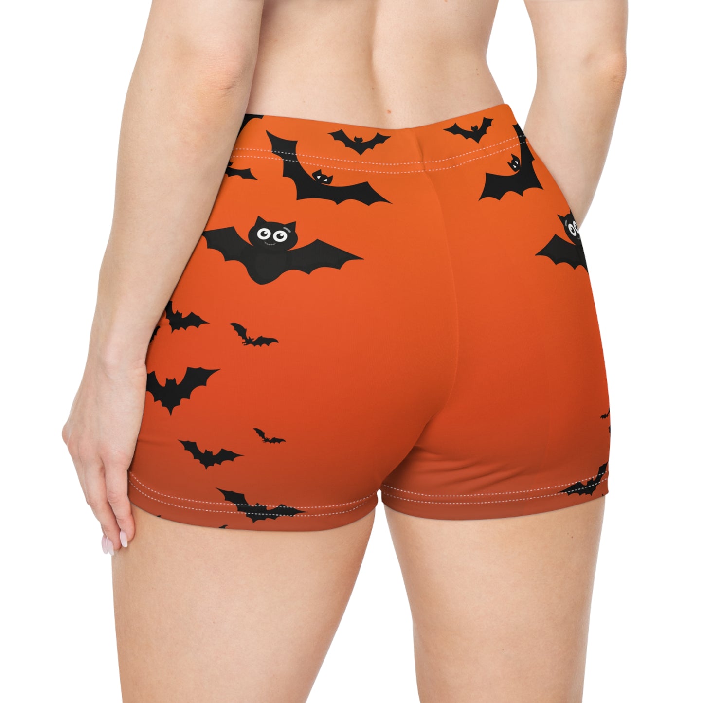 Halloween Bat Print Women's Shorts, Spooky Shorts, Festival Attire, Comfortable Loungewear, Summer Sleepwear, Halloween Costume