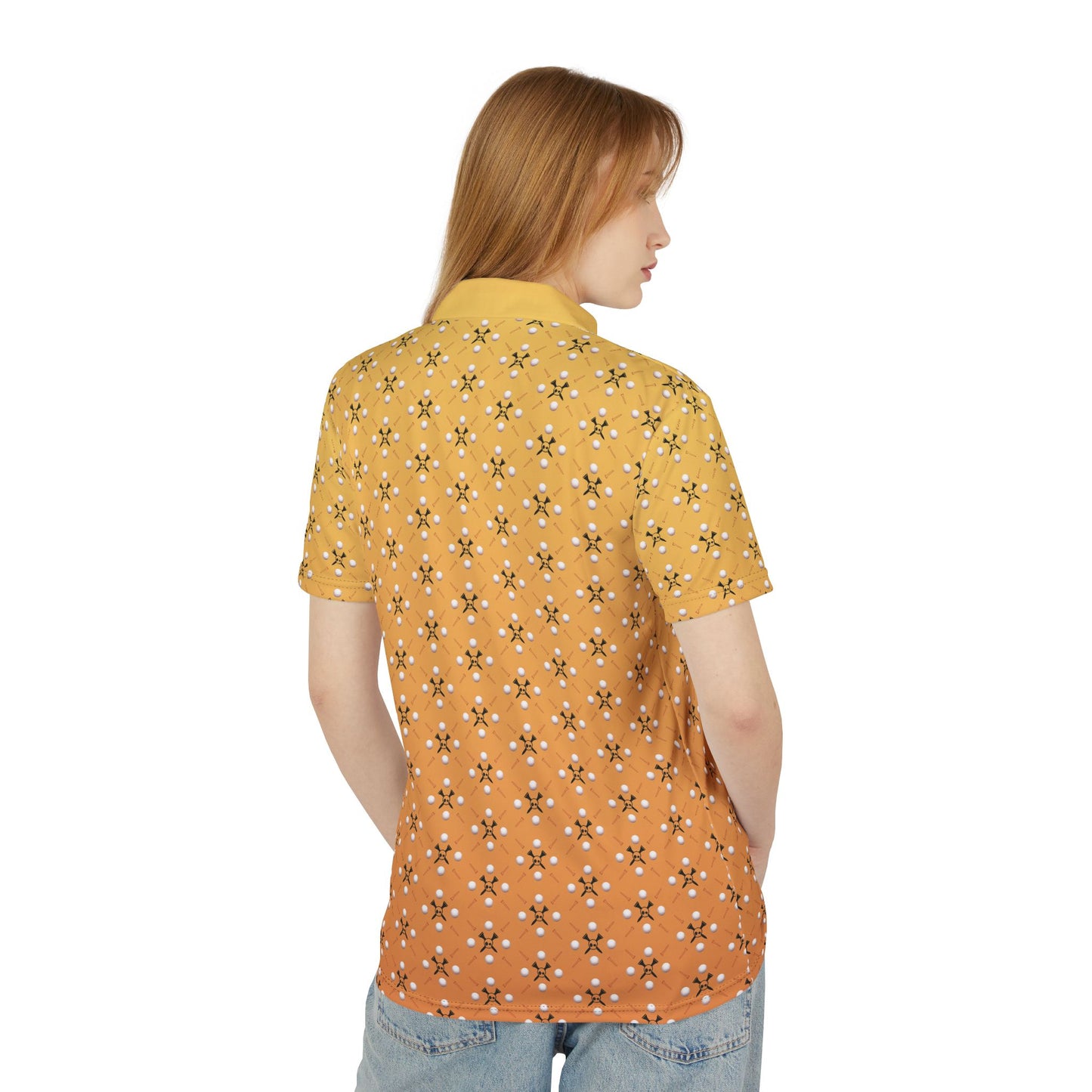 Tee-bone Stylish Yellow-Orange Gradient Pattern Unisex Polo Shirt for Summer