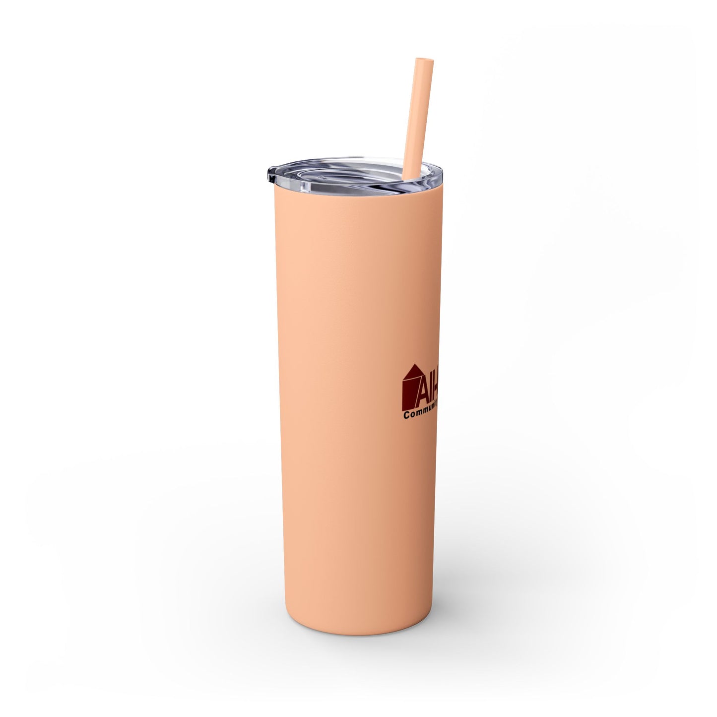 Skinny 20oz Tumbler with Straw — All-In-One Community Management Logo One sided