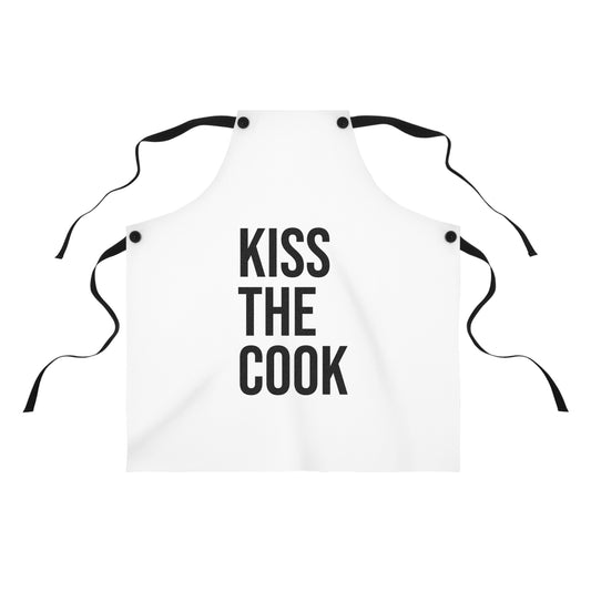Kiss the Cook Apron, Fun Cooking Apron, Gift for Chef, Wedding Gift, Kitchen Decor, BBQ Apron, Cooking Accessories