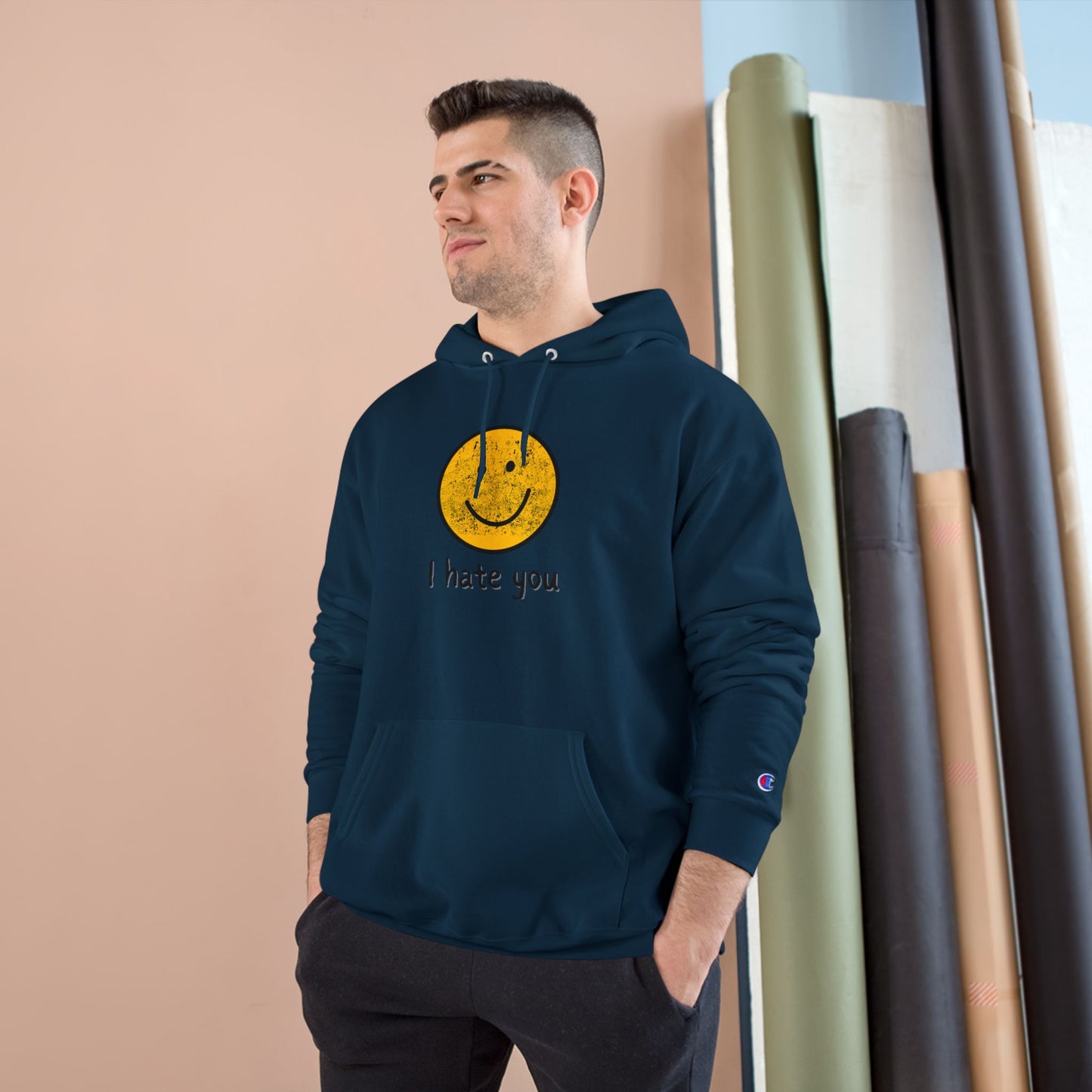 Harry Styles - SNL - I Hate You Smiley Hoodie - Champion Brand