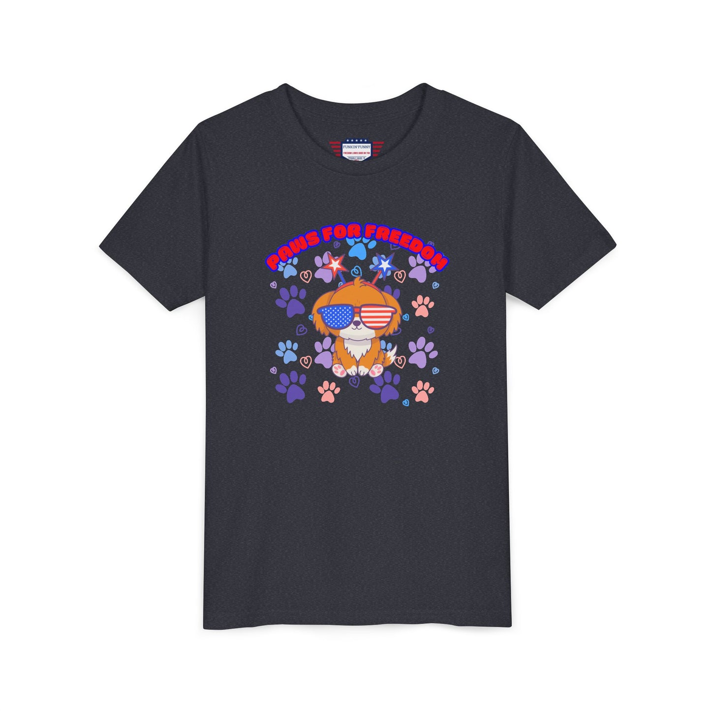 Youth - 'Paws for Freedom' Unisex Classic Tee - Celebrate Pets & Patriotism