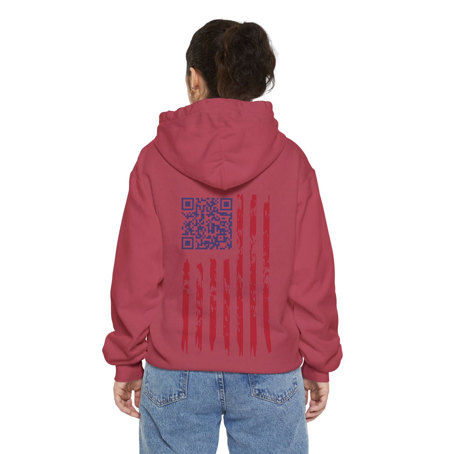 We the People - Easter-egg QR Code Trump Dance - Unisex Garment-Dyed Hoodie, Casual Wear, Gift for Freedom Lovers, Cozy Sweatshirt, Everyday Comfort