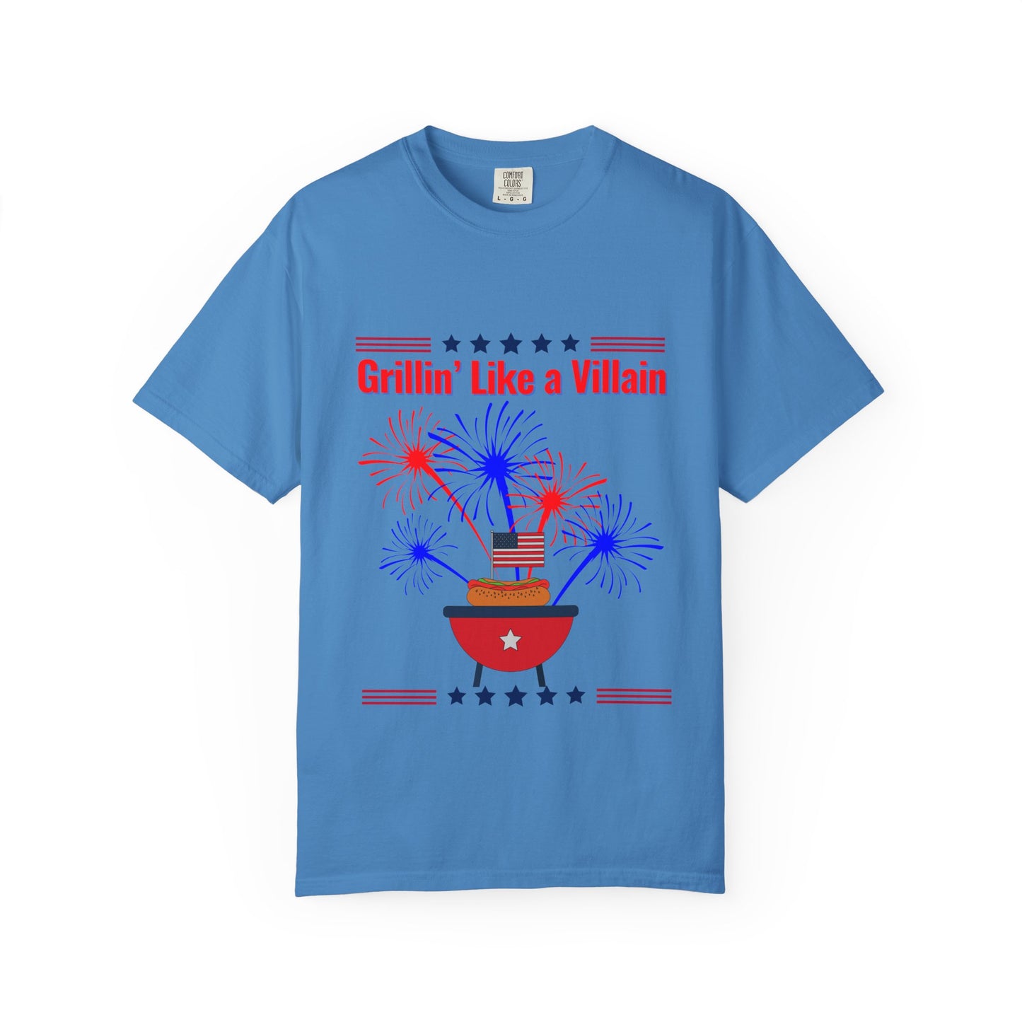 Grillin' Like a Villain Unisex T-Shirt | Patriotic BBQ Tee with Eagle Design