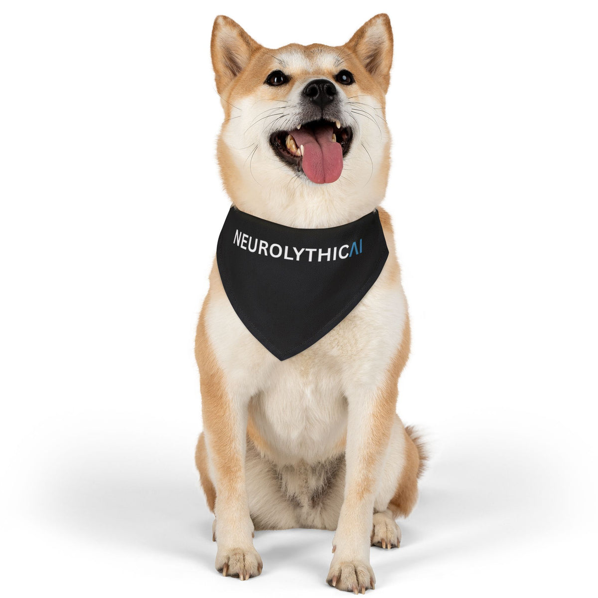 Pet Bandana — 'NEUROLYTHICAI' Black Logo Dog & Cat Collar Accessory
