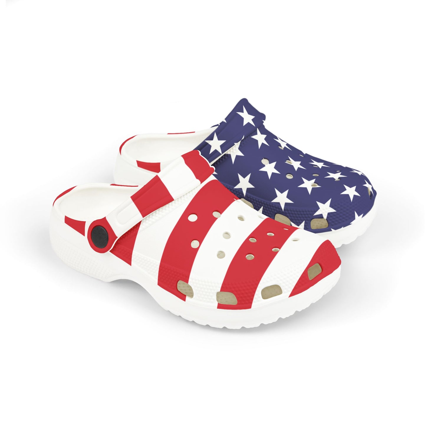 Kids Crocolookalikes - Patriotic EVA Foam Rubber Shoes - Perfect for July 4th Celebrations