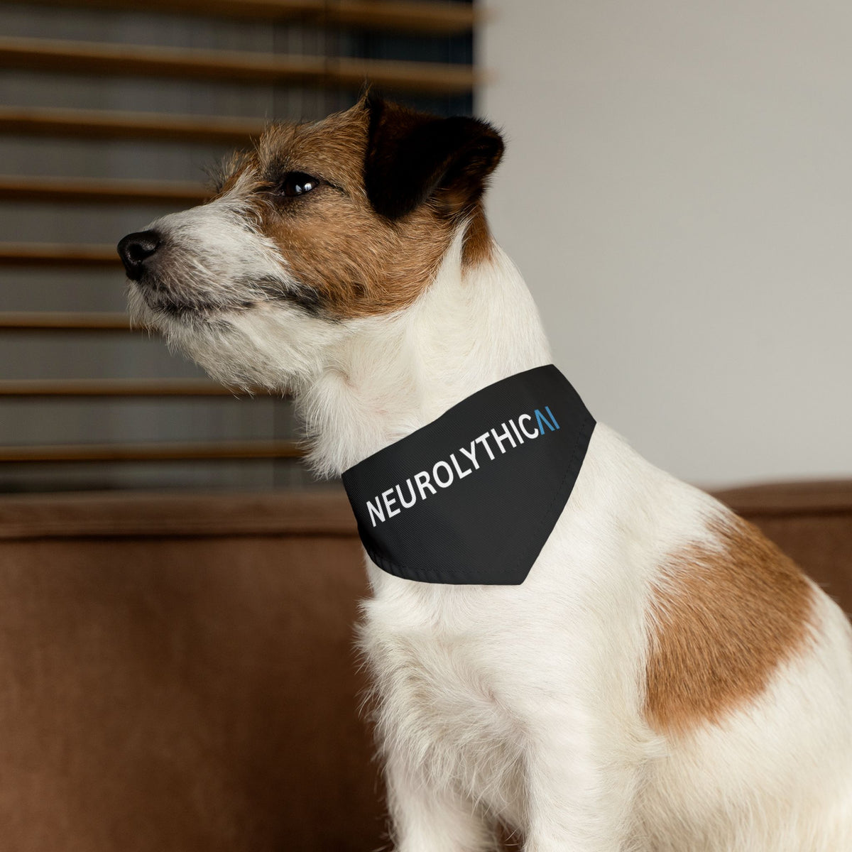 Pet Bandana — 'NEUROLYTHICAI' Black Logo Dog & Cat Collar Accessory