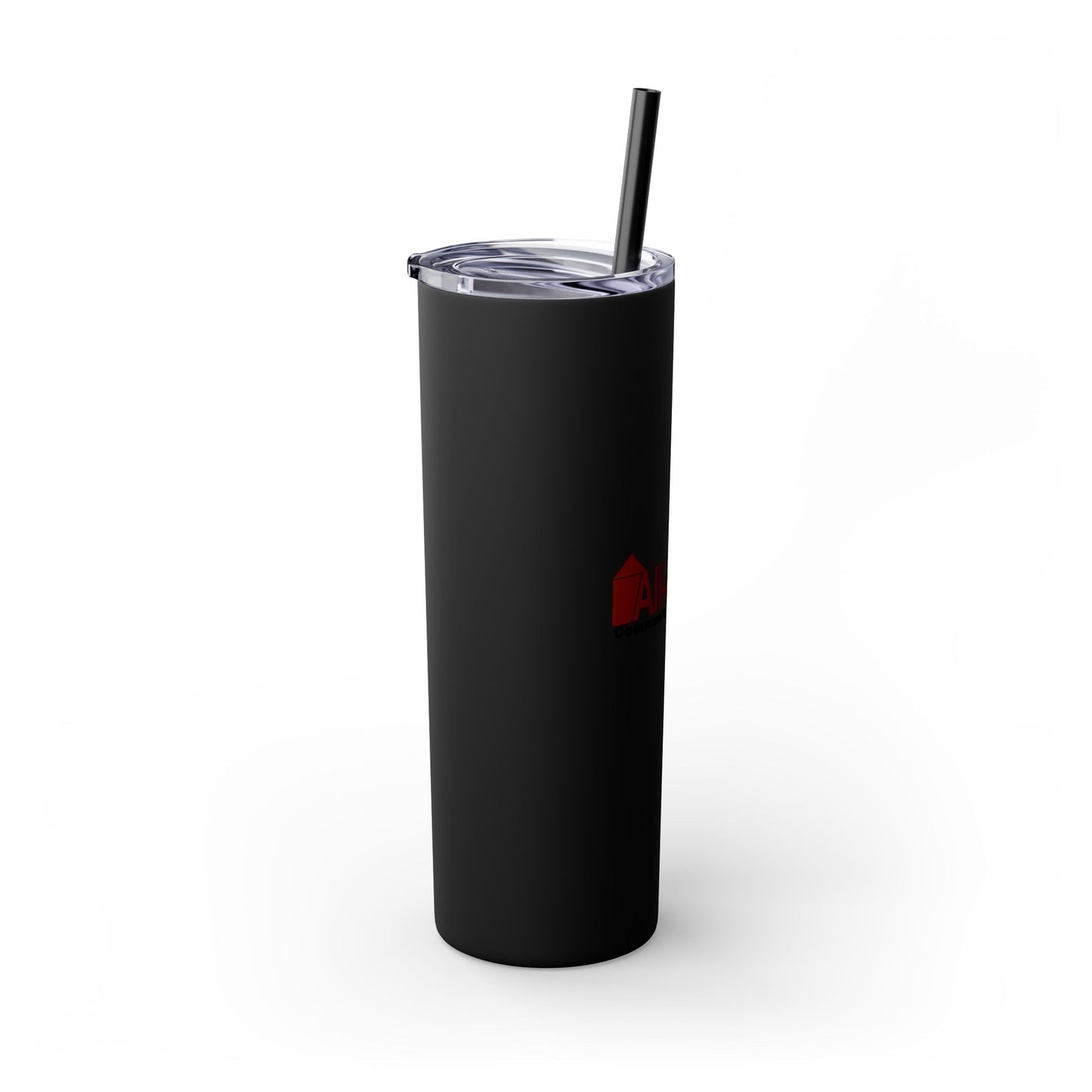 Skinny 20oz Tumbler with Straw — All-In-One Community Management Logo One sided