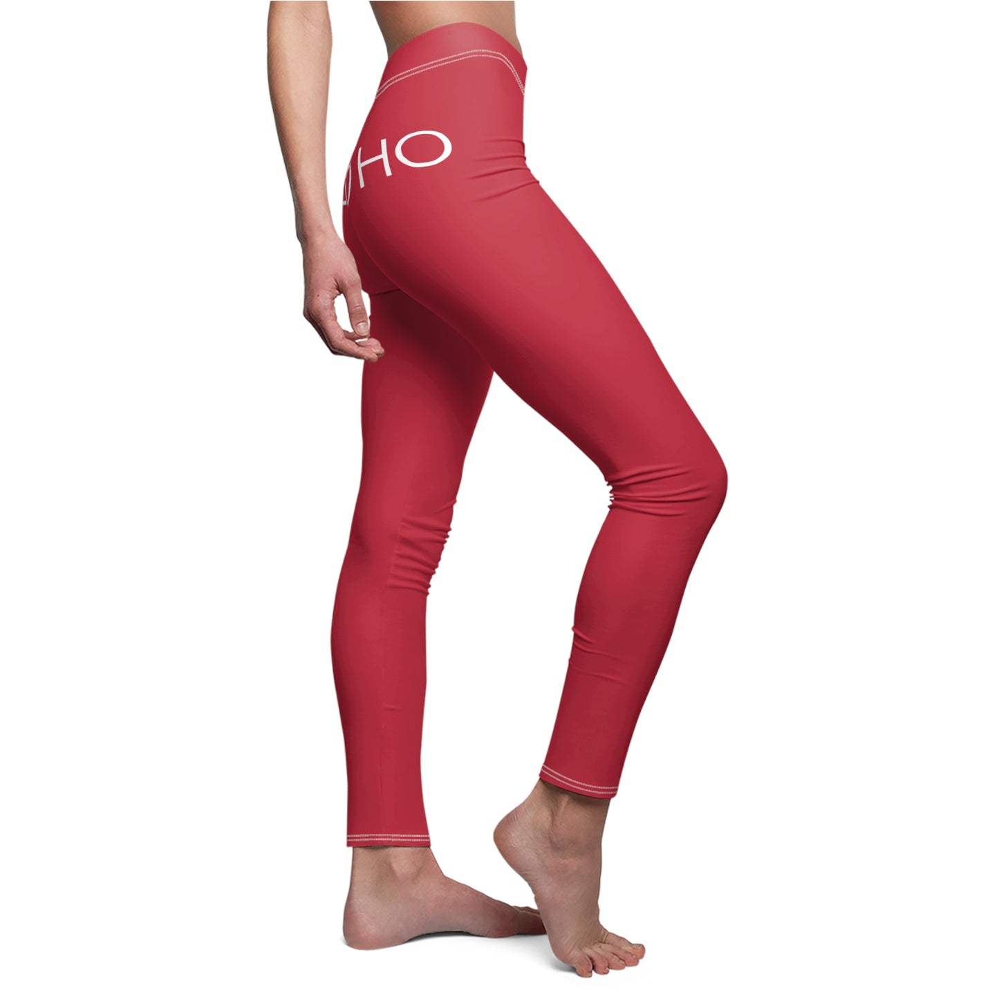 Ho Ho Ho Red Holiday Leggings — Women's Festive Christmas Yoga Tights