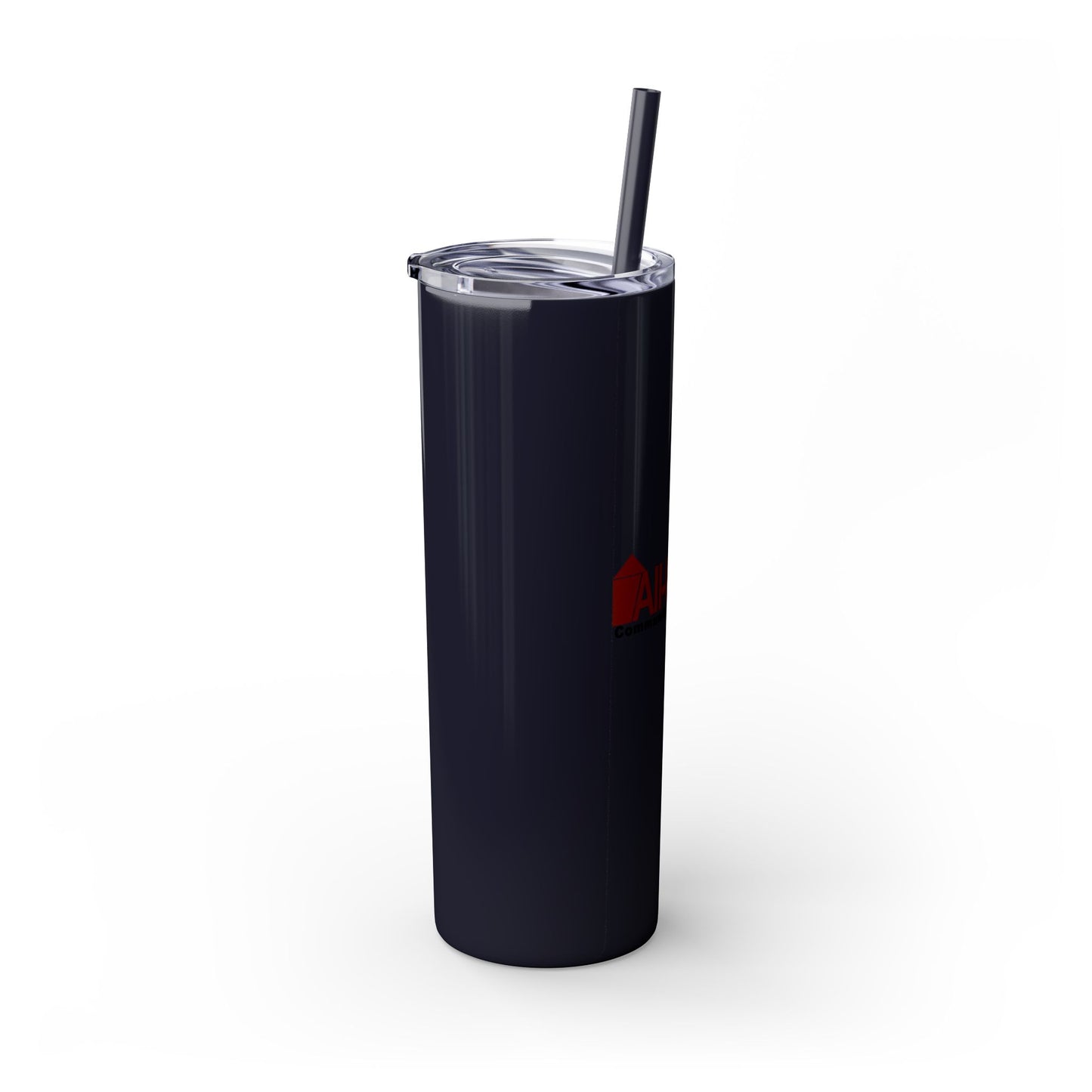 Skinny 20oz Tumbler with Straw — All-In-One Community Management Logo One sided