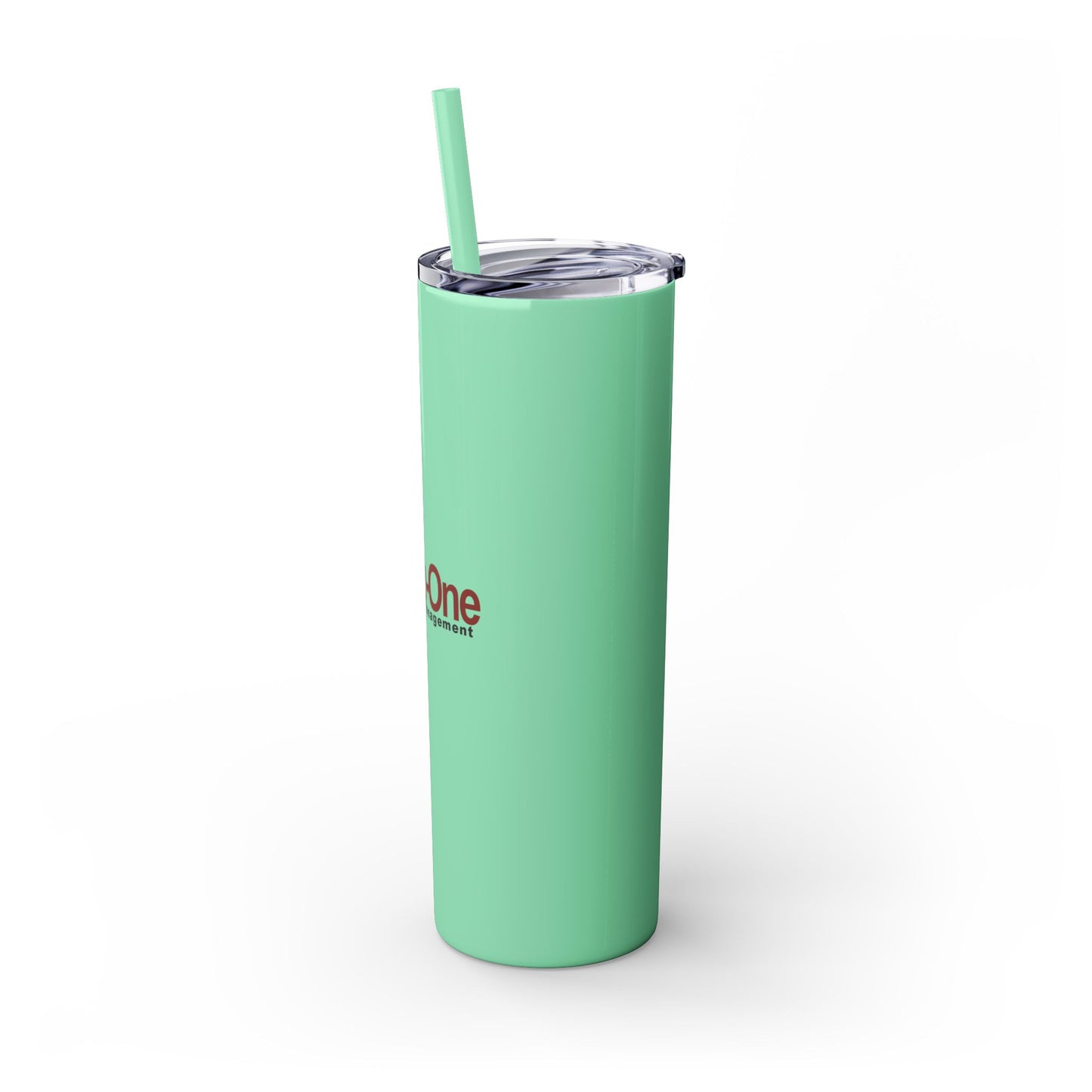 Skinny 20oz Tumbler with Straw — All-In-One Community Management Logo One sided