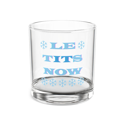"LETitSNOW" Drinking Glass, Holiday Gift, Novelty Barware, Glassware for Parties, Humor Gift