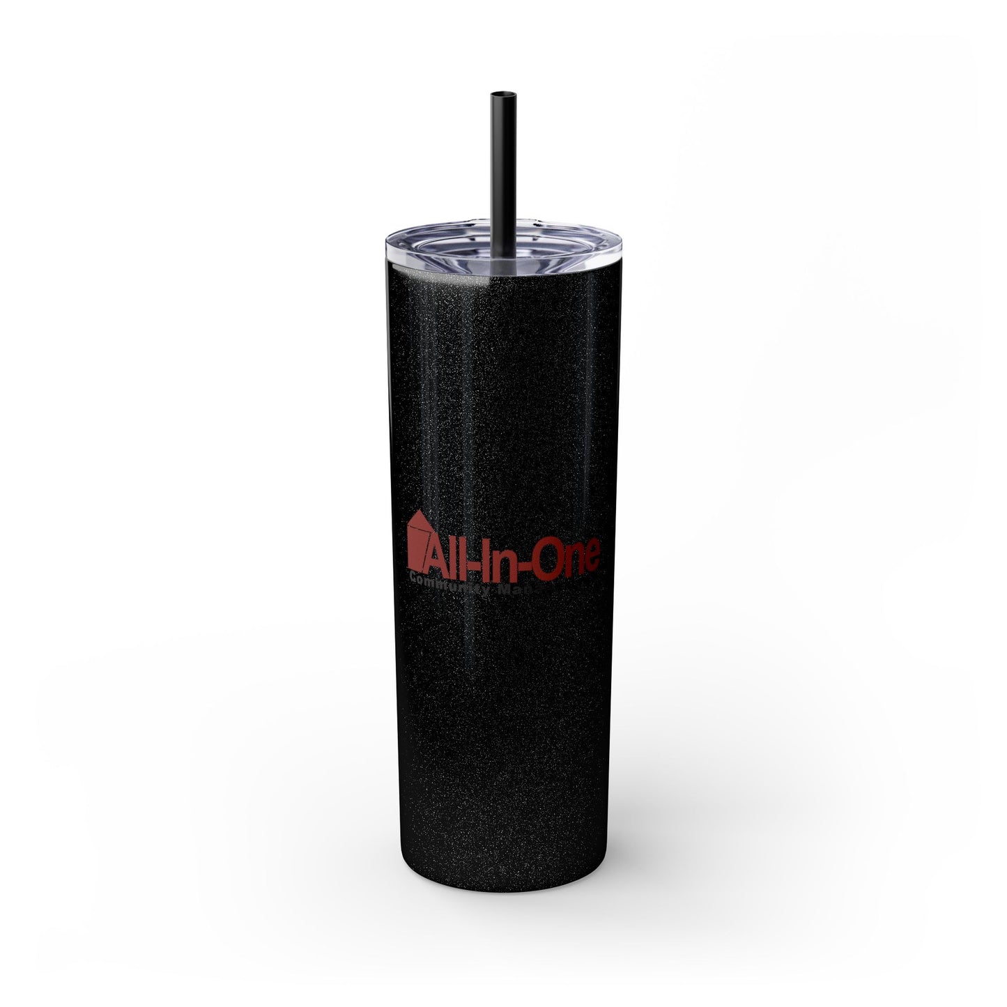 Skinny 20oz Tumbler with Straw — All-In-One Community Management Logo One sided