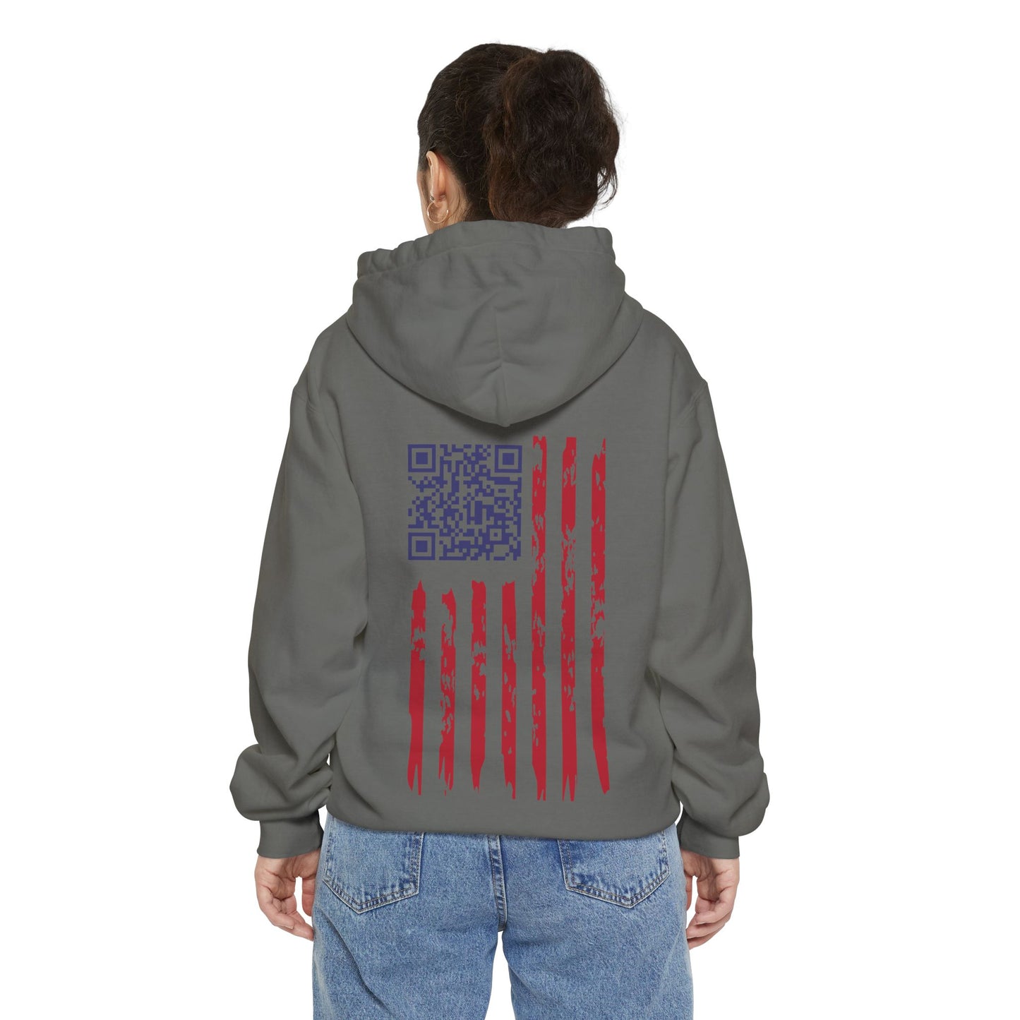 We the People - Easter-egg QR Code Trump Dance - Unisex Garment-Dyed Hoodie, Casual Wear, Gift for Freedom Lovers, Cozy Sweatshirt, Everyday Comfort