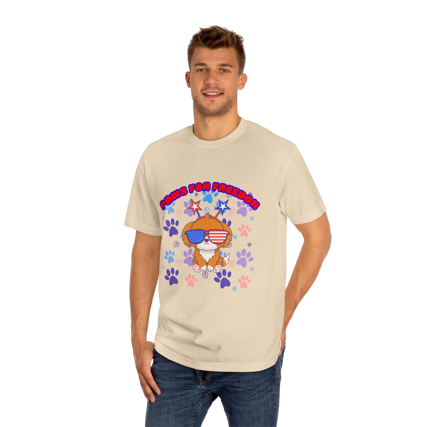 'Paws for Freedom' Unisex Classic Tee - Celebrate Pets & Patriotism