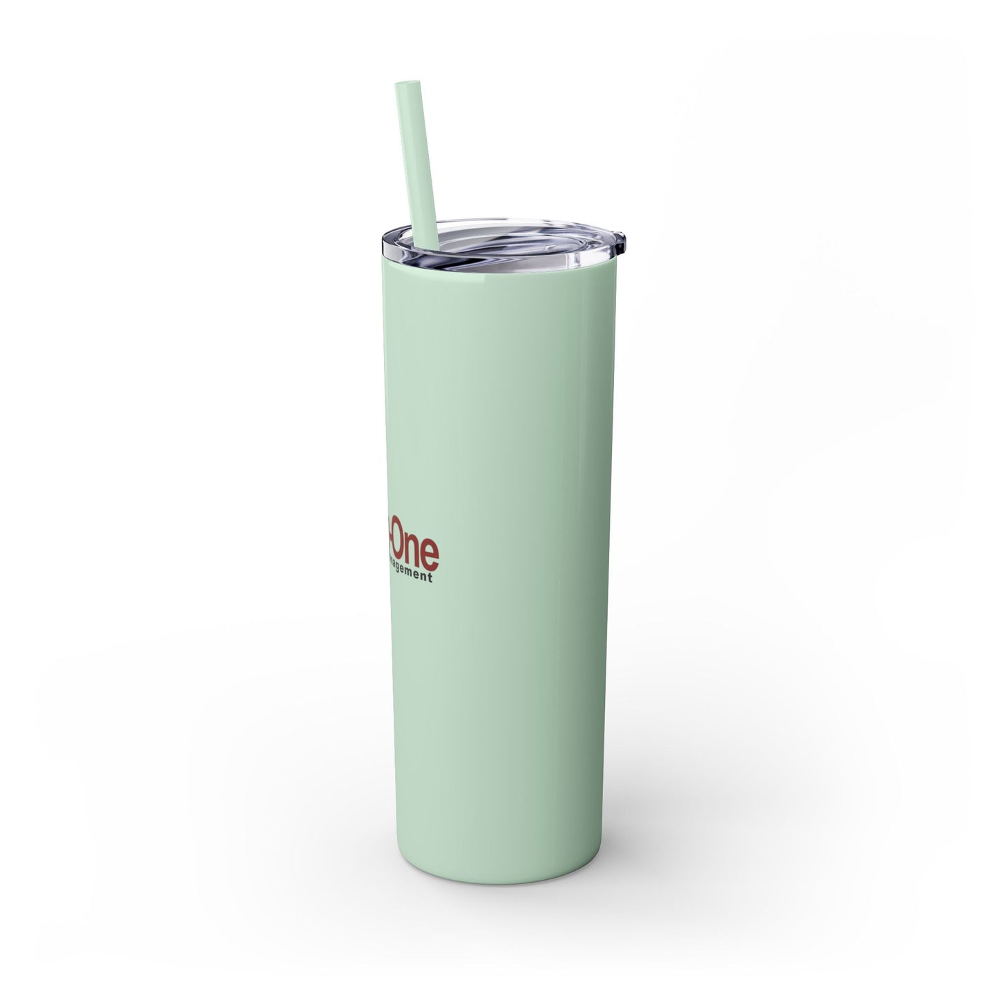 Skinny 20oz Tumbler with Straw — All-In-One Community Management Logo One sided