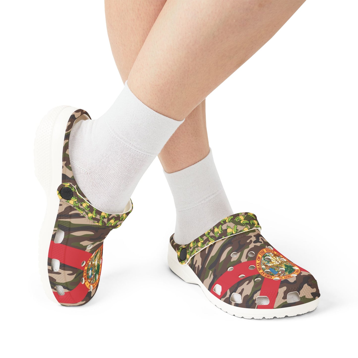 Florida Gator Camo Crocolookalikes, Comfortable Garden Footwear, Unique Outdoor Slip-Ons, Trendy Beach Shoes, Summer Essentials, Ideal Gift [...]