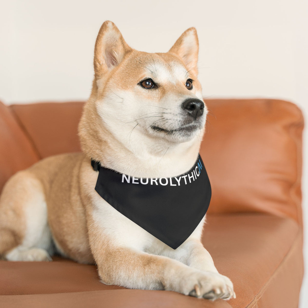 Pet Bandana — 'NEUROLYTHICAI' Black Logo Dog & Cat Collar Accessory