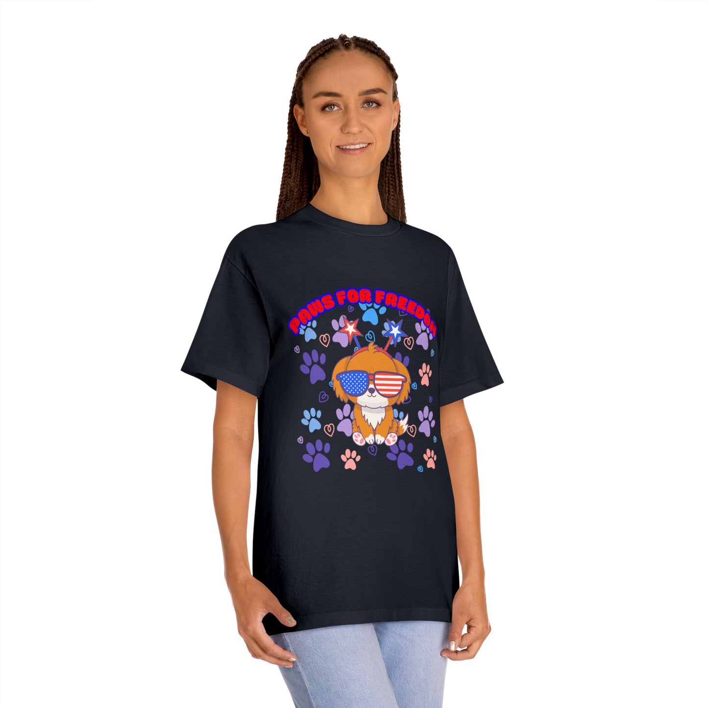 'Paws for Freedom' Unisex Classic Tee - Celebrate Pets & Patriotism