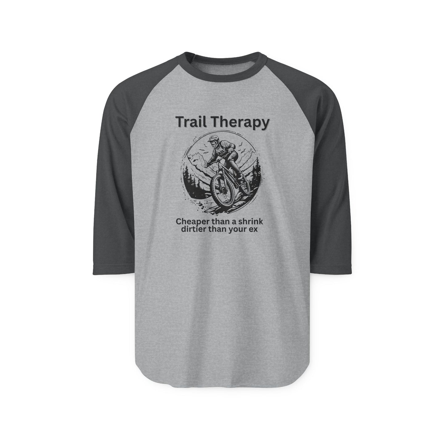 Trail Therapy - Raglan Shirt, Funny Sports Tee, Casual Wear, Gift for Klunkers