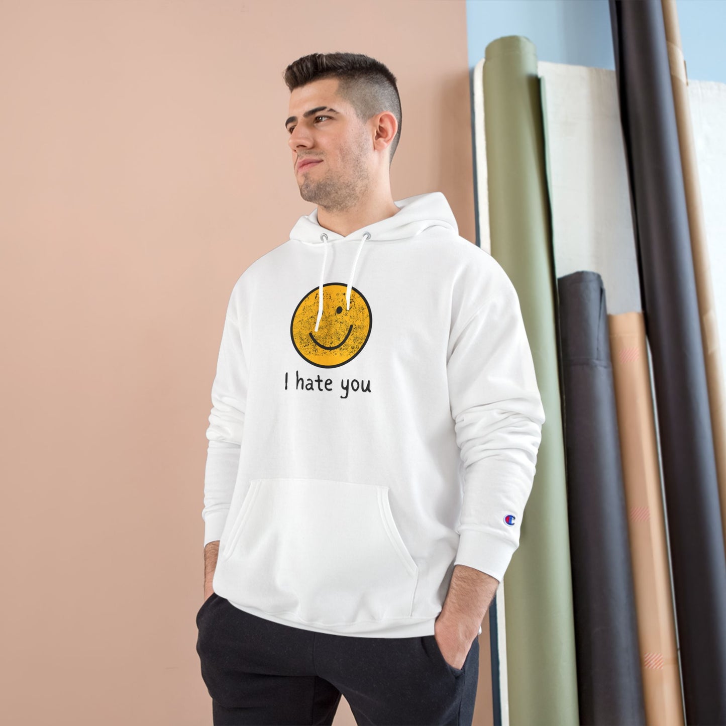 Harry Styles - SNL - I Hate You Smiley Hoodie - Champion Brand