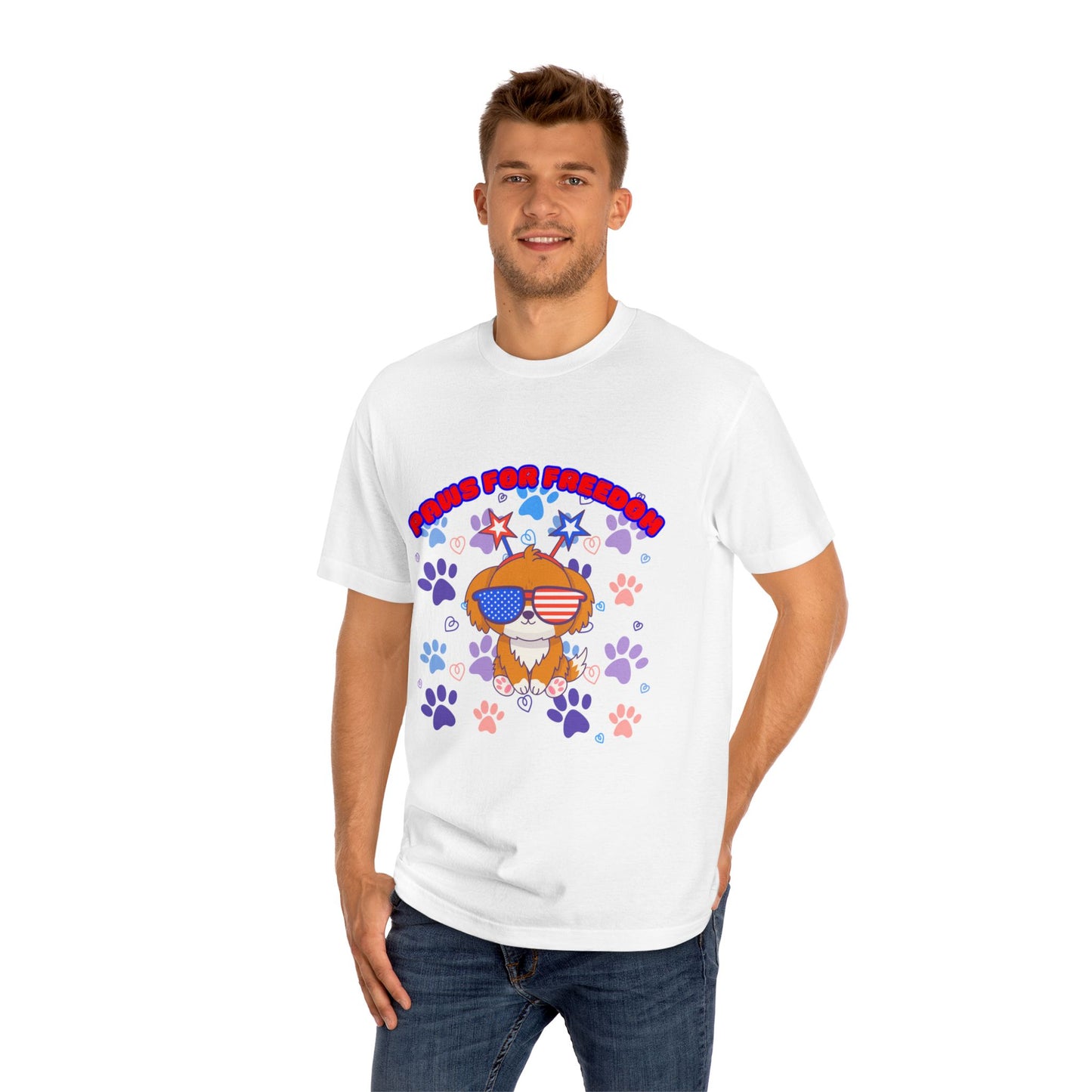 'Paws for Freedom' Unisex Classic Tee - Celebrate Pets & Patriotism