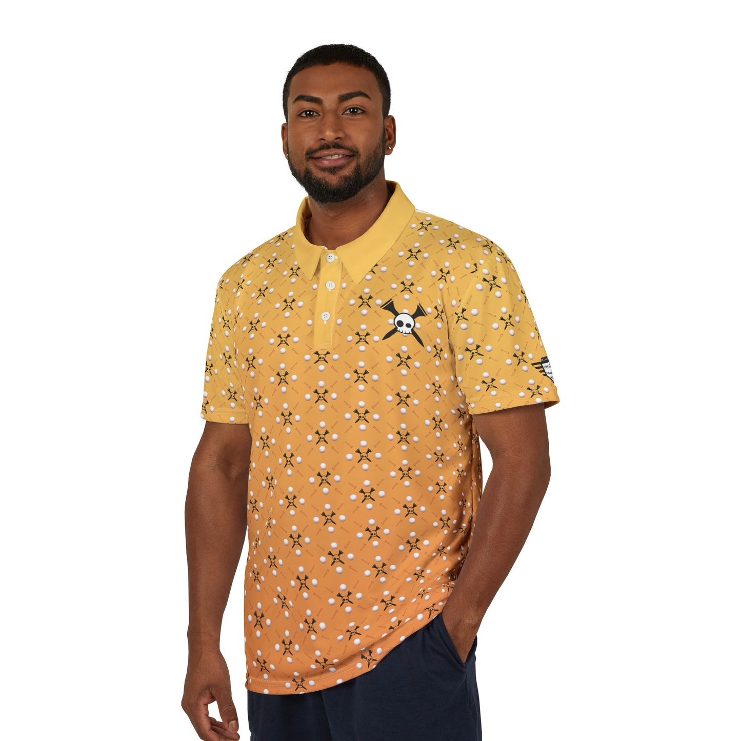 Tee-bone Stylish Yellow-Orange Gradient Pattern Unisex Polo Shirt for Summer