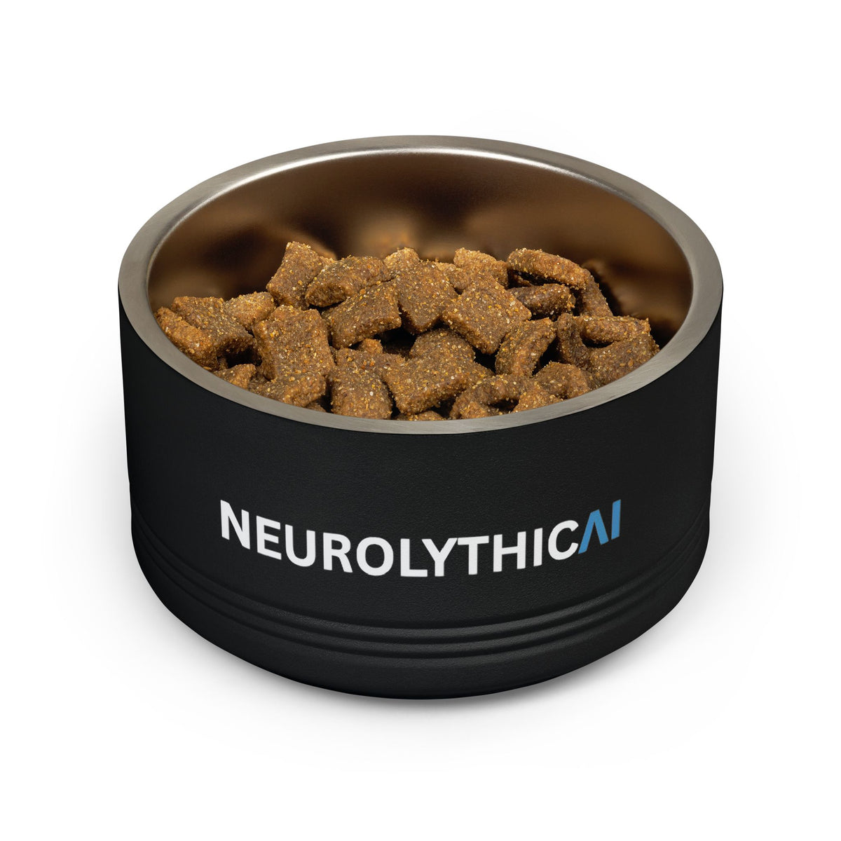 NeurolythicAI Stainless Steel Pet Bowl — 18oz Black Dog & Cat Bowl