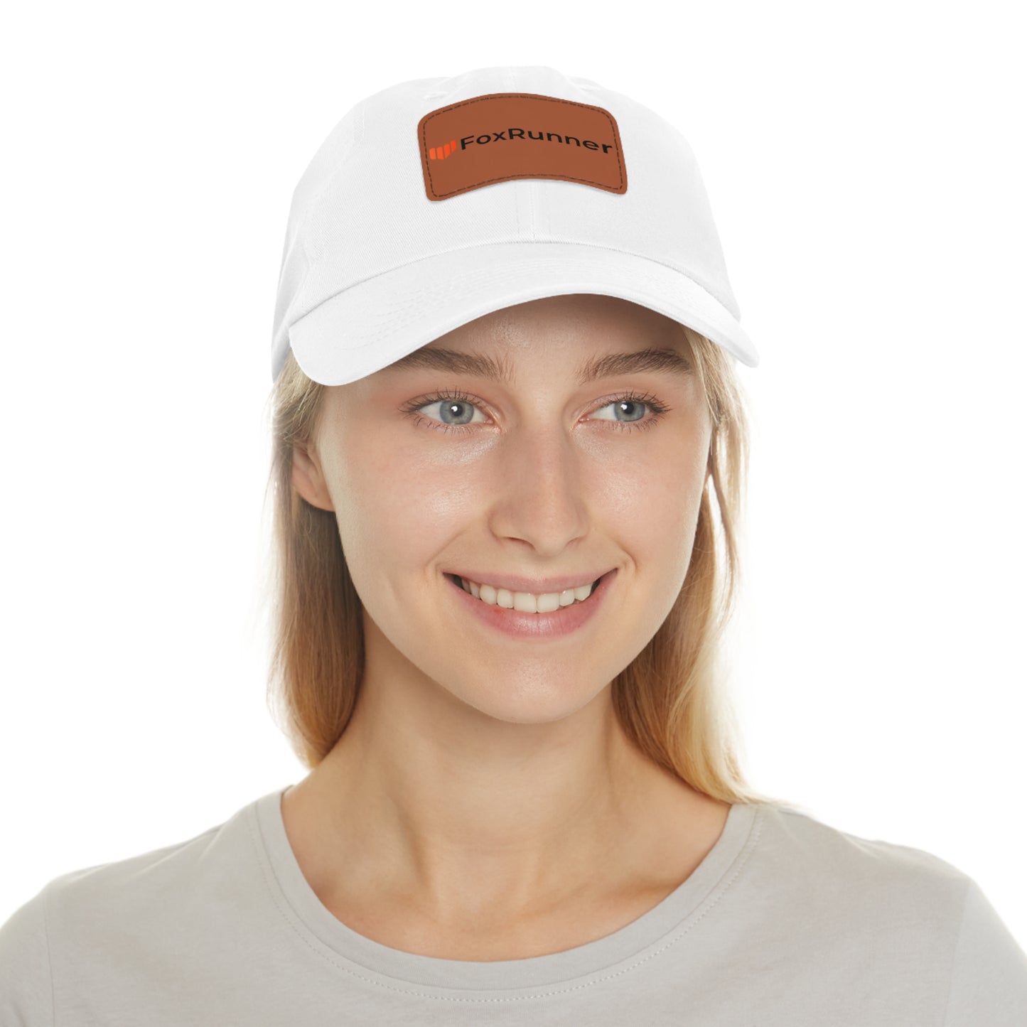 FoxRunner Leather Patch Hat — Casual Adjustable Baseball Cap