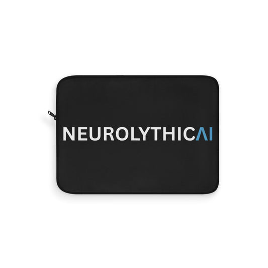NeurolythicAI Black Laptop Sleeve – Tech Logo Case