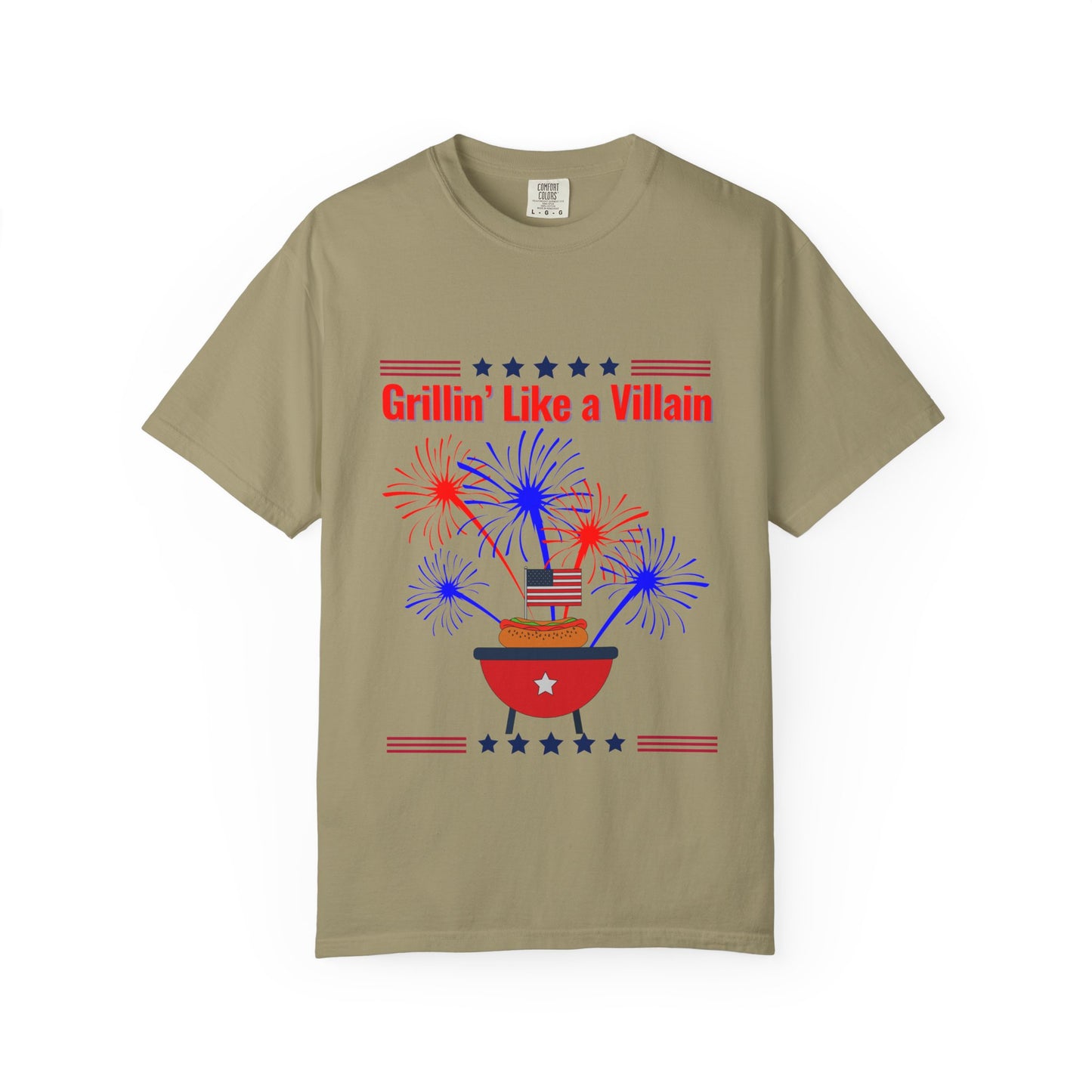 Grillin' Like a Villain Unisex T-Shirt | Patriotic BBQ Tee with Eagle Design