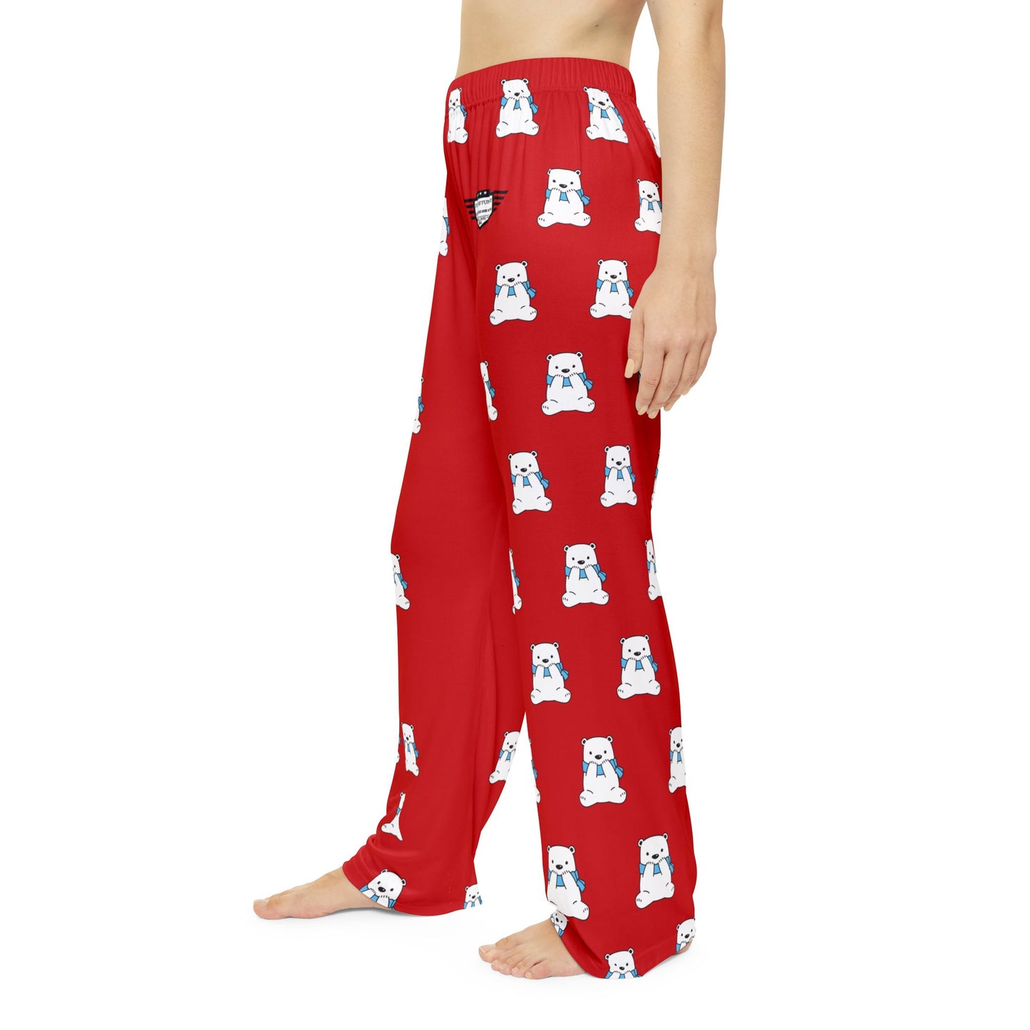 Holiday Polar Bear Women’s Pajama Pants — Red All-Over Print Cozy Sleepwear