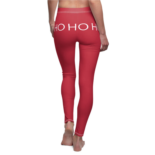 Ho Ho Ho Red Holiday Leggings — Women's Festive Christmas Yoga Tights