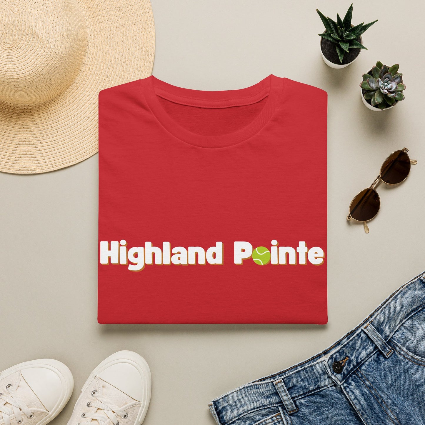 T-Shirt — Minimal 'Highland Smile' Logo Tee (Small Green Emblem)
