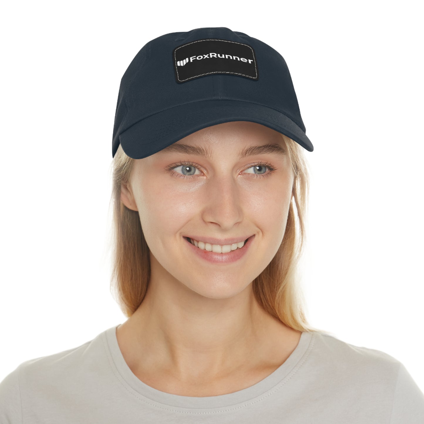 FoxRunner Leather Patch Hat — Casual Adjustable Baseball Cap