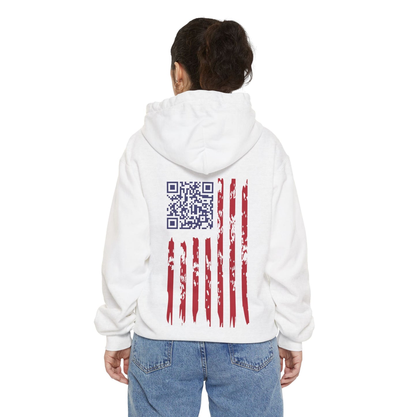 We the People - Easter-egg QR Code Trump Dance - Unisex Garment-Dyed Hoodie, Casual Wear, Gift for Freedom Lovers, Cozy Sweatshirt, Everyday Comfort