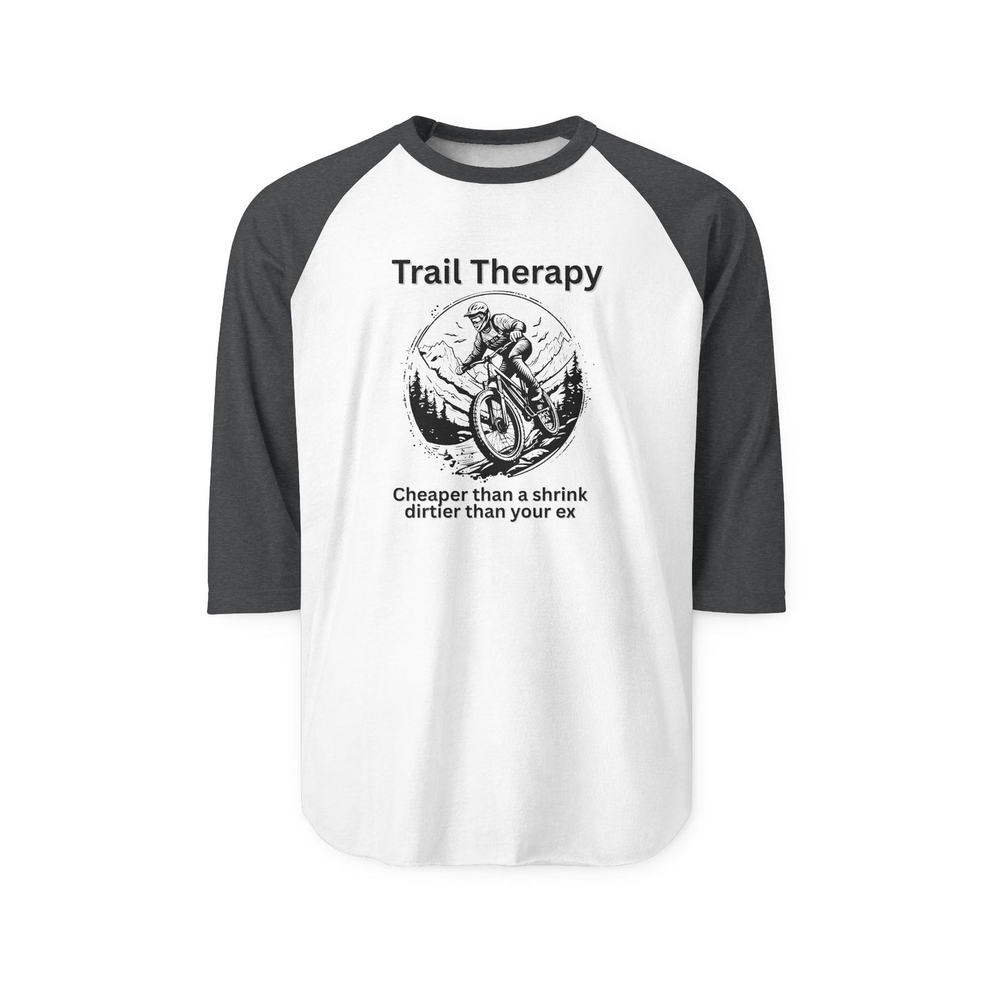Trail Therapy - Raglan Shirt, Funny Sports Tee, Casual Wear, Gift for Klunkers