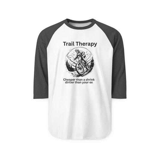Trail Therapy - Raglan Shirt, Funny Sports Tee, Casual Wear, Gift for Klunkers