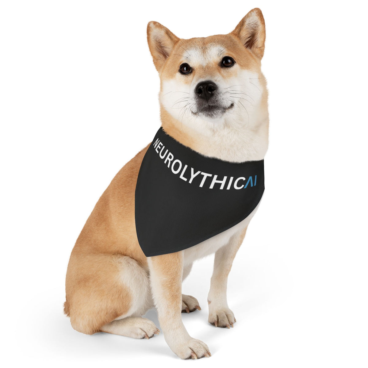 Pet Bandana — 'NEUROLYTHICAI' Black Logo Dog & Cat Collar Accessory