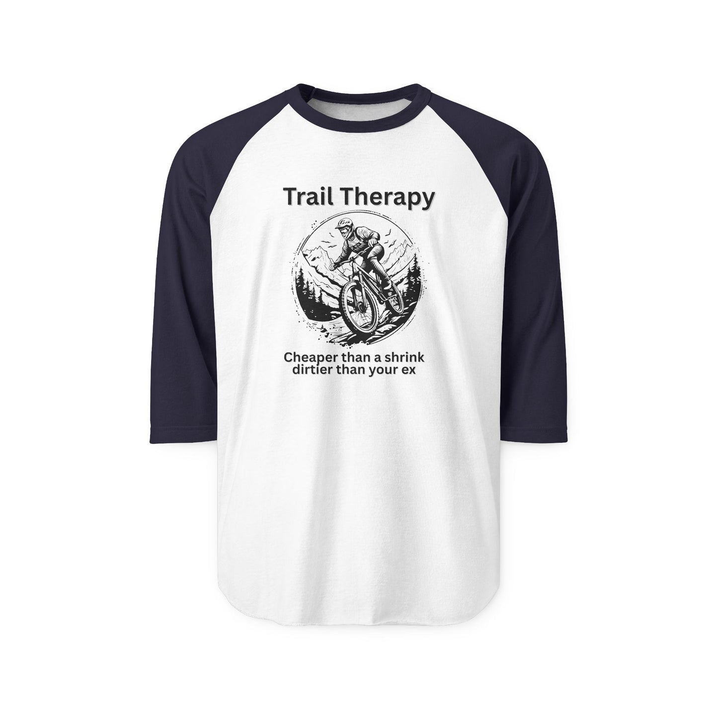 Trail Therapy - Raglan Shirt, Funny Sports Tee, Casual Wear, Gift for Klunkers